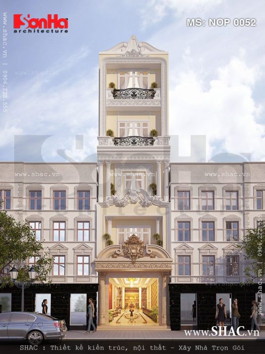 Mẫu nhà ống 5 tầng kiến trúc Pháp