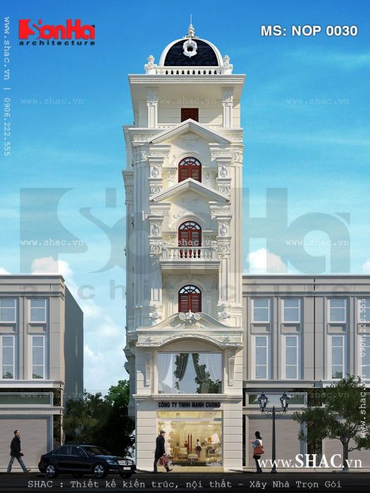 Mẫu nhà ống 6 tầng kiến trúc Pháp