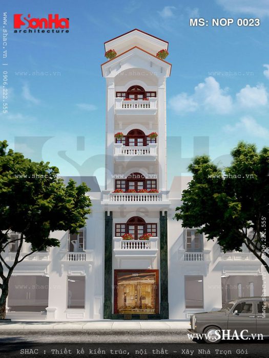 Thi công nhà ống 6 tầng kiểu Pháp trọn gói