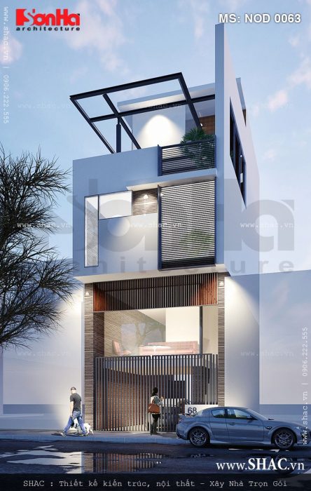 Thiết kế nhà ống hiện đại 3,5 tầng