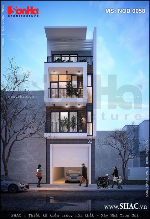 Nhà ống hiện đại 4 tầng