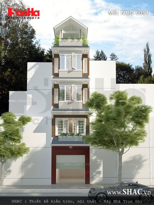 Nhà ống hiện đại 5 tầng