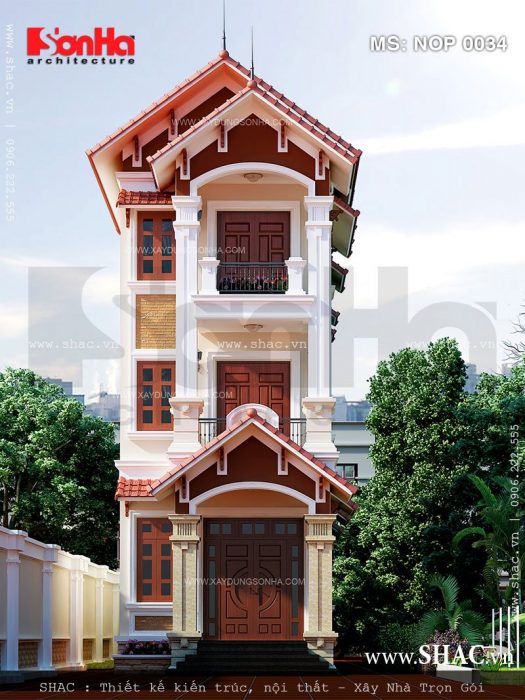 Thiết kế nhà ống 3 tầng kiến trúc Pháp