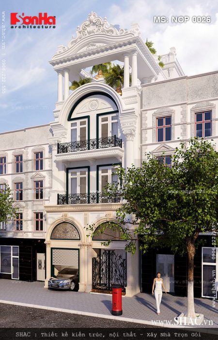 Thiết kế nhà ống kiến trúc Pháp 4 tầng