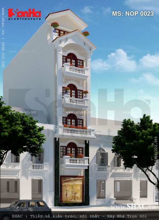 Mẫu nhà ống kiến trúc Pháp 6 tầng