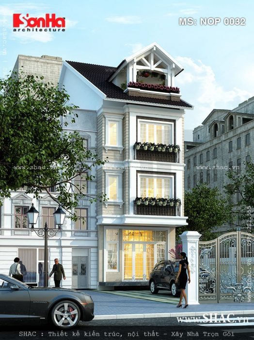 Mẫu nhà phố 3 tầng kiến trúc Pháp