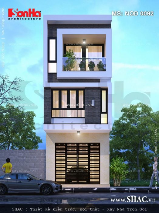 Mẫu nhà phố 3 tầng kiểu hiện đại