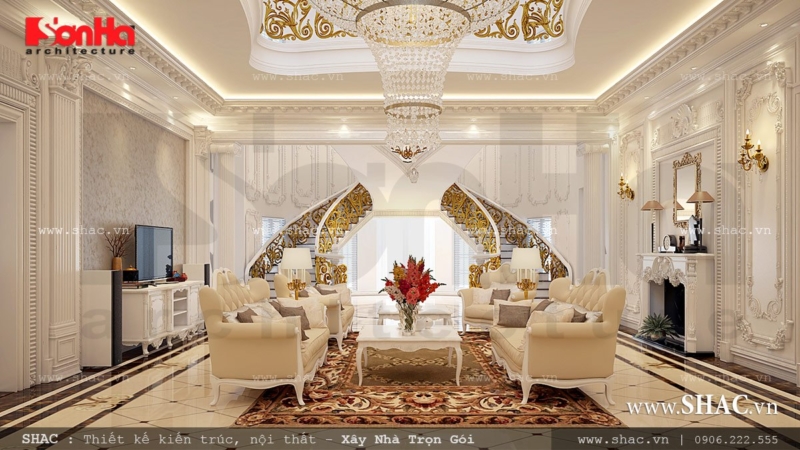 Phòng khách kiểu Pháp đẹp