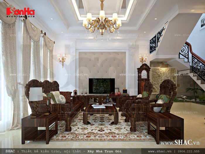 Phòng khách nội thất cổ điển đẹp