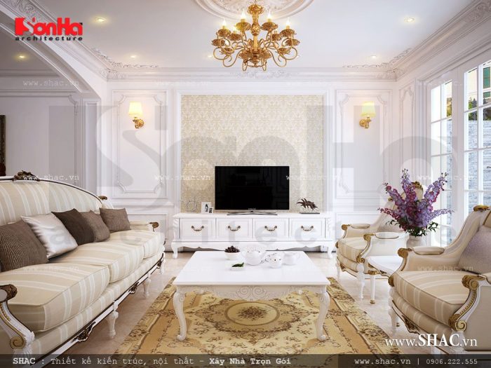 Nội thất phòng khách Pháp cổ điển