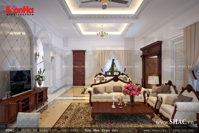 Nội thất phòng khách theo phong cách cổ điển