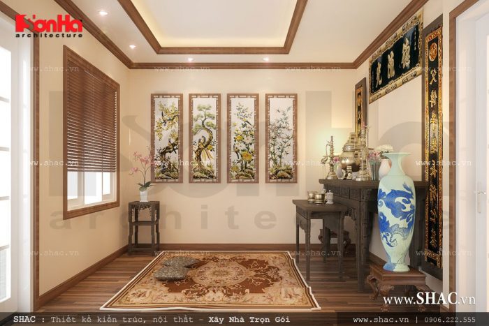 Thiết kế nội thất phòng thờ cho nhà phố đẹp