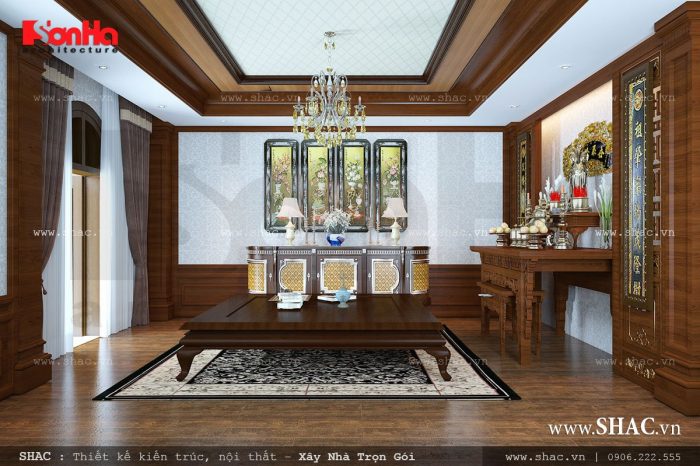 Mẫu nội thất phòng thờ truyền thống