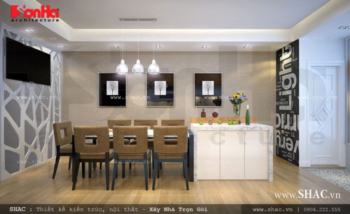 Phòng ăn phong cách hiện đại đẹp