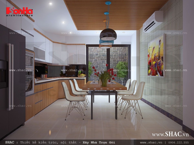 Phòng bếp - ăn đẹp cho nhà ống