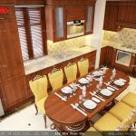 Nội thất phòng bếp ăn với nội thất cổ điển