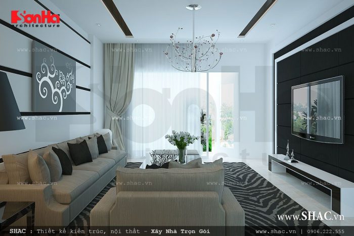 Phòng khách cho nhà ống hiện đại