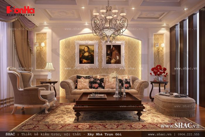 Mẫu phòng khách cổ điển đẹp
