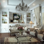 Phòng khách cổ điển kiểu Pháp