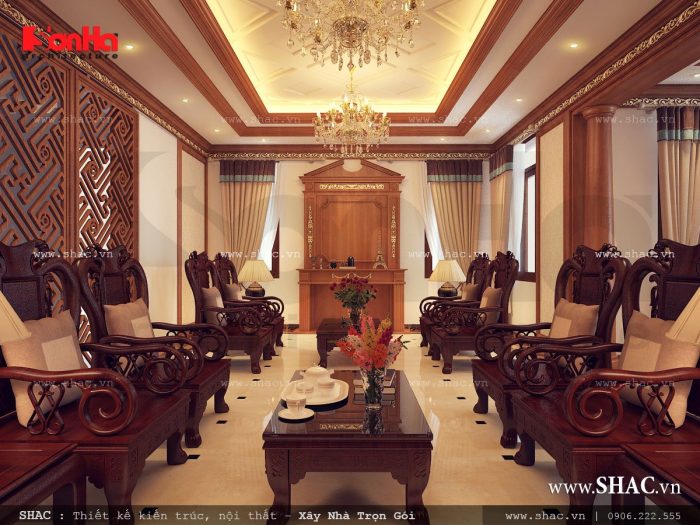 Nội thất phòng khách cổ điển sang trọng