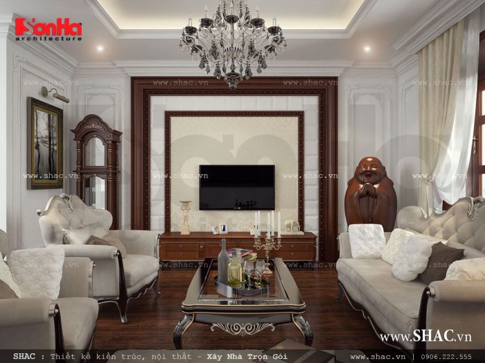 Nội thất phòng khách Pháp đẹp