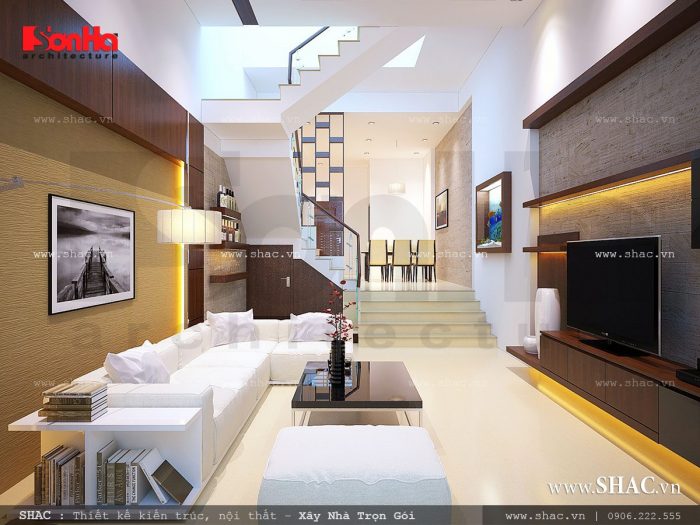 Phòng khách hiện đại đẹp cho nhà phố