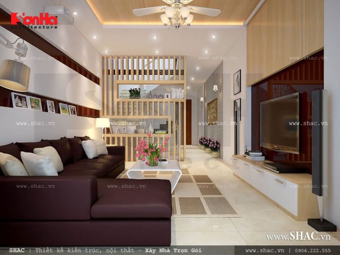Thiết kế phòng khách nhà ống hiện đại