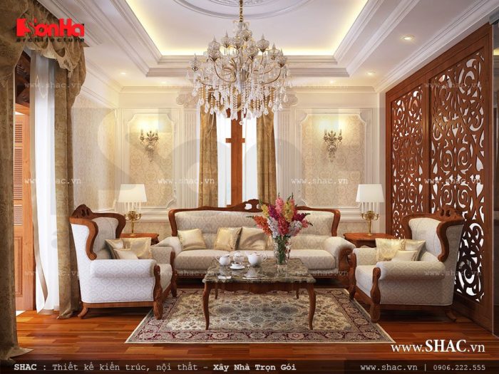 Thiết kế phòng khách phong cách Pháp