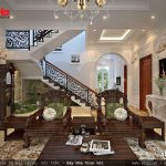 Phòng khách sang trọng cho nhà ống Pháp