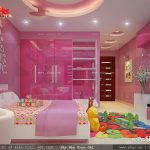 Phòng ngủ cho con gái màu hồng