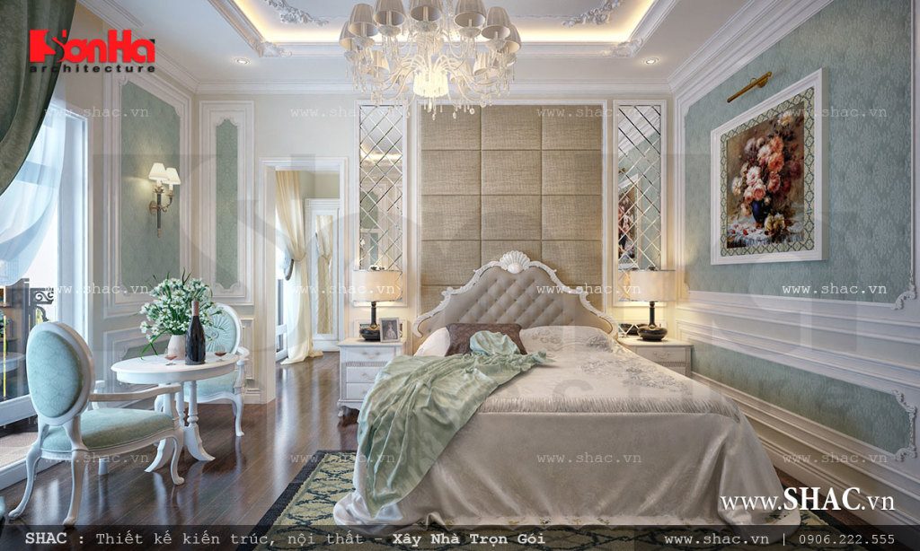 Phòng ngủ đẹp theo phong cách tân cổ điển