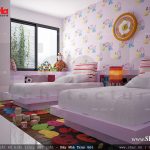 Thiết kế phòng ngủ đôi cho con gái