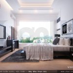 Phòng ngủ hiện đại có cửa kính rộng