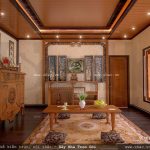 Thiết kế phòng thờ kiếu Á Đông cổ điển