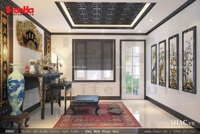 Phòng thờ nhà phố đẹp