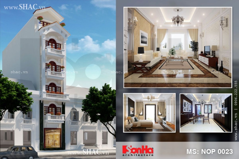 Nhà ống 6 tầng kiểu Pháp