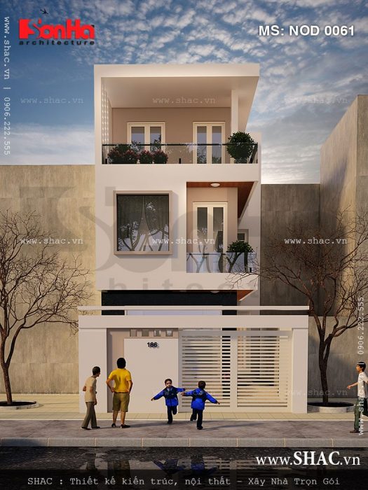 Thiết kế nhà lô 3 tầng kiến trúc hiện đại