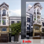 Thiết kế nhà lô phố kiểu Pháp 4 tầng rưỡi