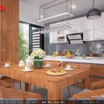 Thiết kế phòng ăn bằng gỗ đẹp