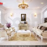 Thiết kế phòng khách sang trọng kiểu Pháp