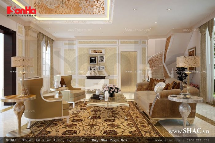 Thiết kế phòng khách sang trọng và quyền quý