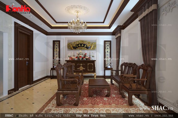 Thiết kế phòng thờ theo phong cách truyền thống