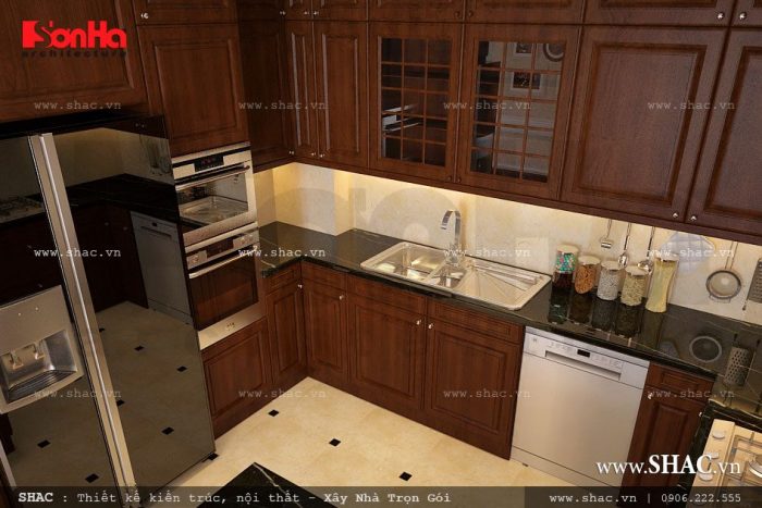 Mẫu tủ bếp đẹp bằng gỗ
