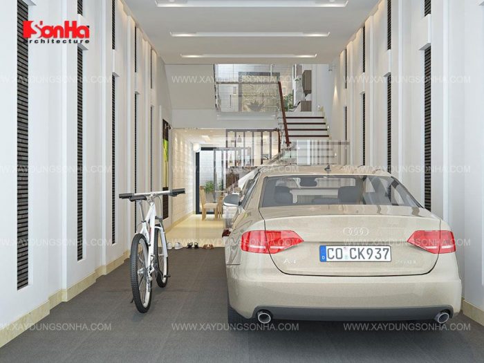 Thiết kế gara cho nhà ống