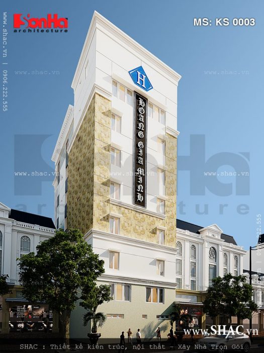 Phương án thiết kế mặt tiền khách sạn đẹp