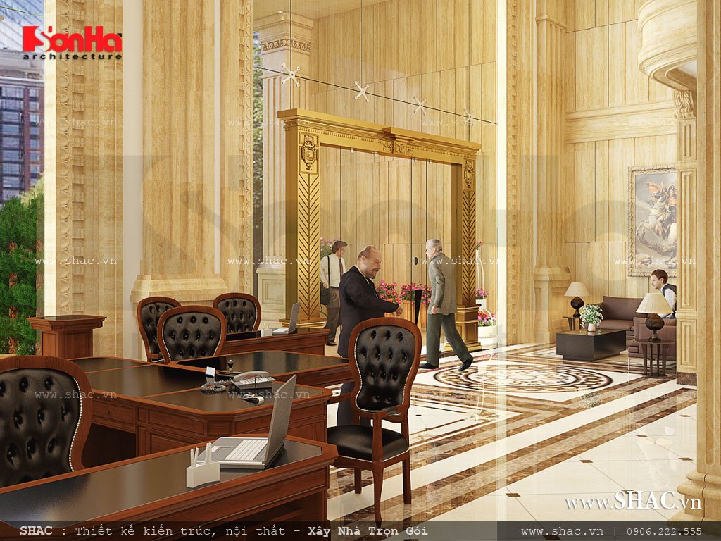 Thiết kế sảnh khách sạn đẹp cho công trình đẳng cấp 3 Quầy lễ tân khách sạn