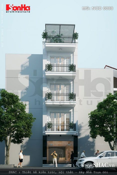 Mặt tiền nhà ống 5 tầng