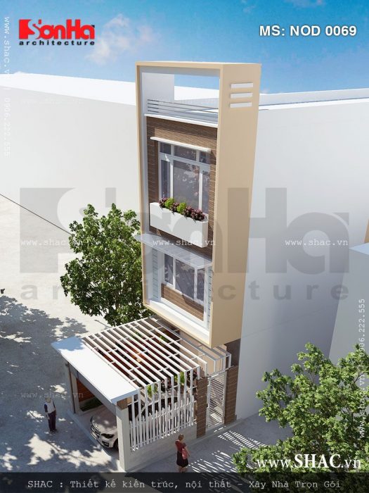 Kiến trúc nhà lô 3 tầng