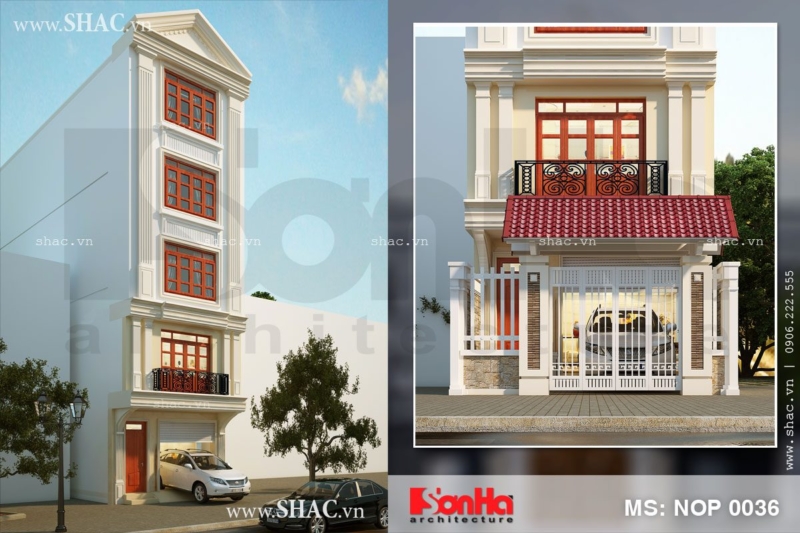 Kiến trúc nhà ống 5 tầng phong cách Pháp