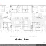 Thiết kế mặt bằng công năng tầng 4 và 5 khách sạn